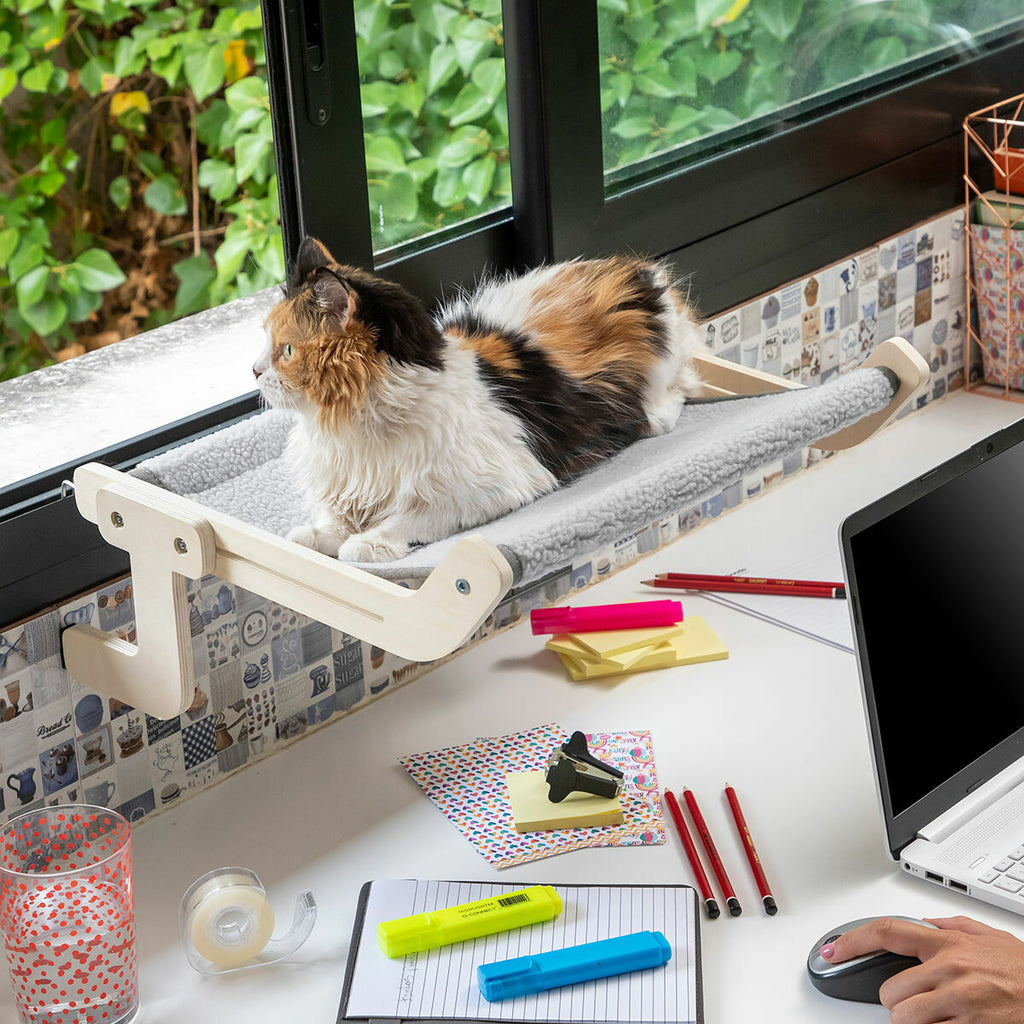 Katzen-Hängematte am Fenster für einen erhöhten Liegeplatz
